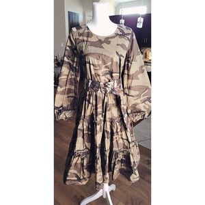 Camouflage Swing Midi Dress